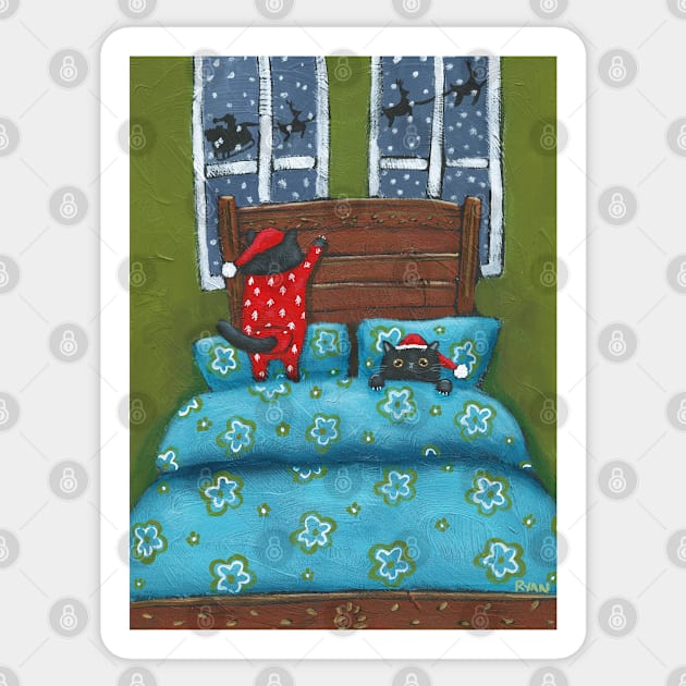 Waiting For Santa! Sticker by KilkennyCat Art